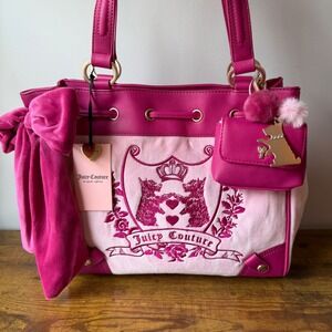 New Juicy Couture New Love Chapter Raspberry Light Pink Daydreamer Tote Bag